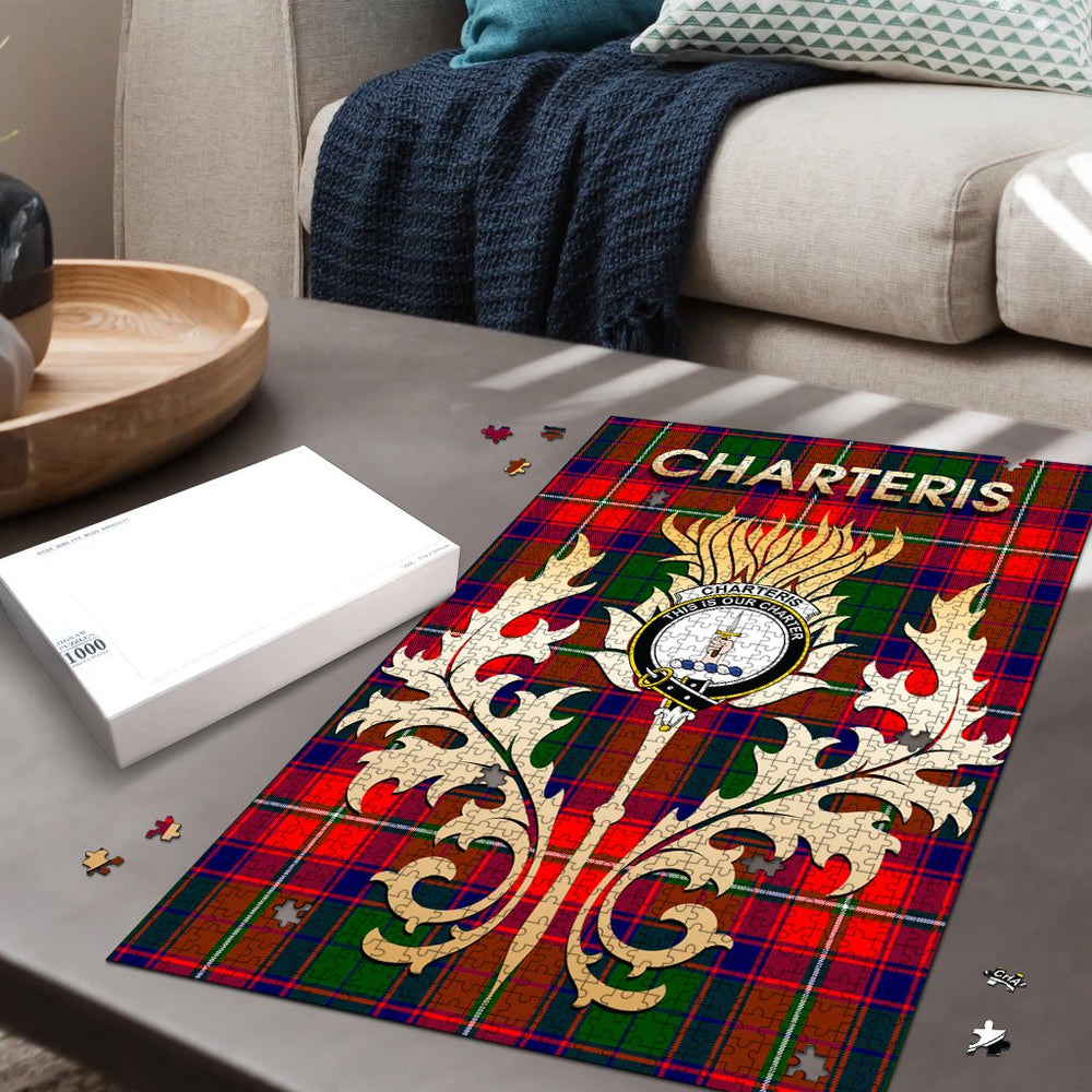 Clan Charteris Tartan Crest Thistle Jigsaw Puzzles Gift For Family JY99 Clan Charteris Tartan Today