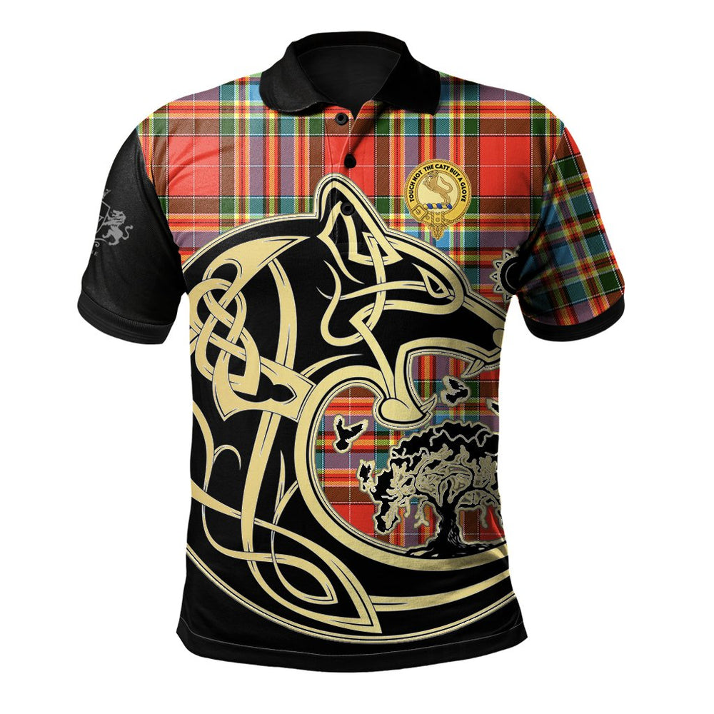Clan Chattan Tartan Polo Shirt Viking Wolf FS16 Chattan Tartan Tartan Polo