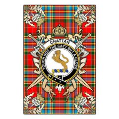 Clan Chattan Tartan Crest Black Garden Flag - Gold Thistle YN39 Clan Chattan Tartan Today