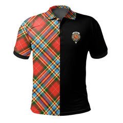 Clan Chattan Tartan Polo Shirt Half of Me - Cross Style KD92 Chattan Tartan Tartan Polo