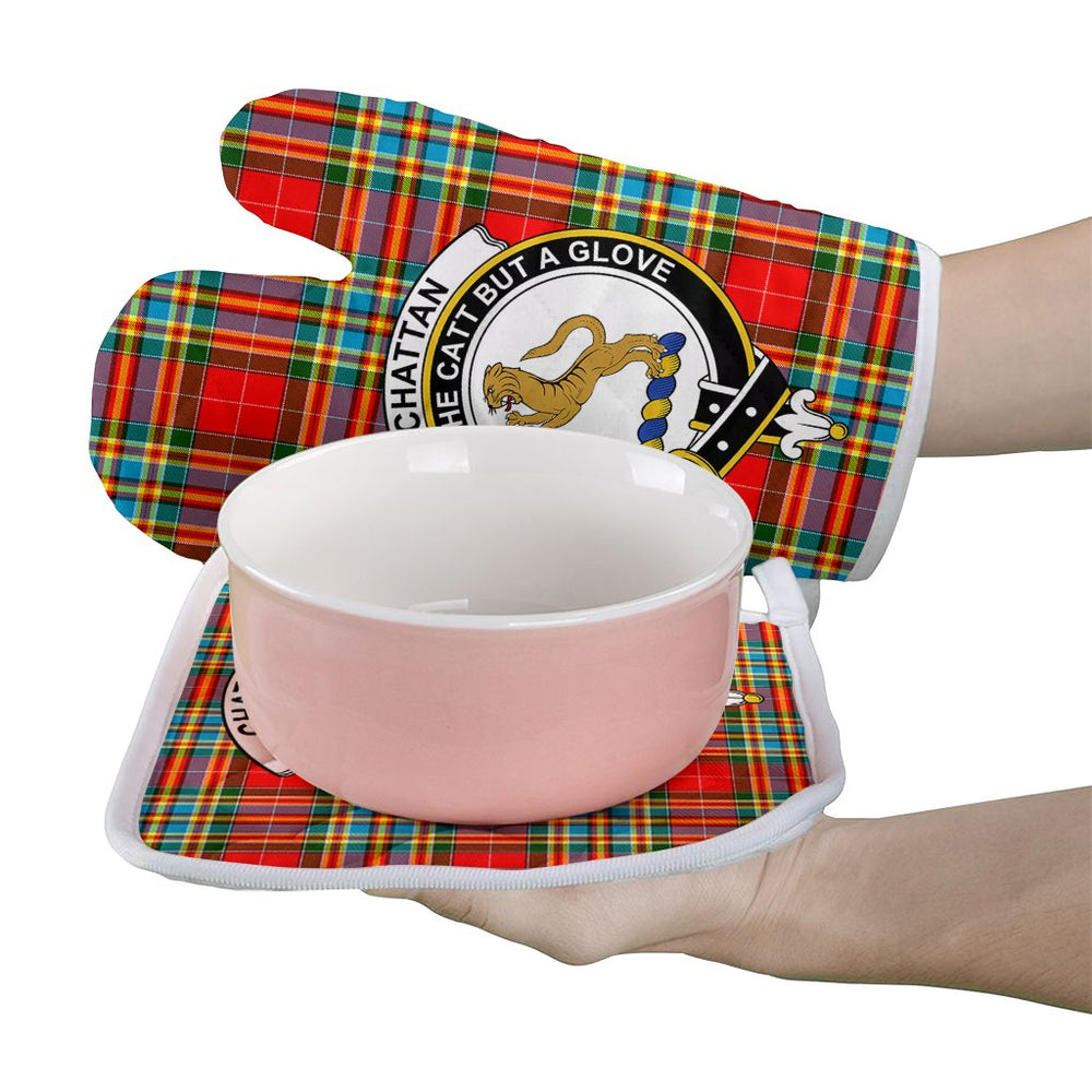 Clan Chattan Tartan Crest Oven Mitt And Pot Holder (2 Oven Mitts + 1 Pot Holder) MR94 Clan Chattan Tartan Today