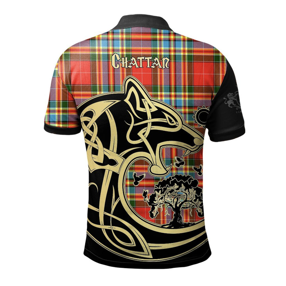 Clan Chattan Tartan Polo Shirt Viking Wolf FS16 Chattan Tartan Tartan Polo