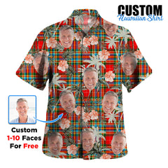 Clan Chattan Tartan Custom Face Hawaiian Shirt – Unisex Gift for Family Members, Summer Party PA16 Chattan Tartan Tartan Hawaii Shirt