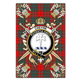 Clan Cheyne Tartan Crest Black Garden Flag - Gold Thistle BR80 Clan Cheyne Tartan Today
