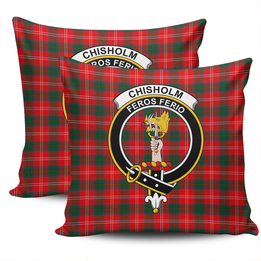 Clan Chisholm Modern Tartan Crest Pillow Cover IH51 Clan Chisholm Tartan Today