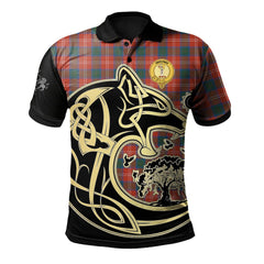 Clan Chisholm Ancient Tartan Polo Shirt Viking Wolf PB40 Chisholm Ancient Tartan Tartan Polo
