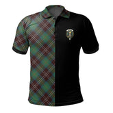 Clan Chisholm Hunting Ancient Tartan Polo Shirt Half of Me - Cross Style UK77 Chisholm Hunting Ancient Tartan Tartan Polo
