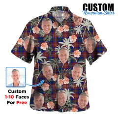 Clan Chisholm Hunting Modern Tartan Custom Face Hawaiian Shirt – Unisex Gift for Family Members, Summer Party IF90 Chisholm Hunting Modern Tartan Tartan Hawaii Shirt