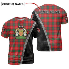 Chisholm Modern Tartan Shirt with Scotland Coat of Arms & Custom Name FH30