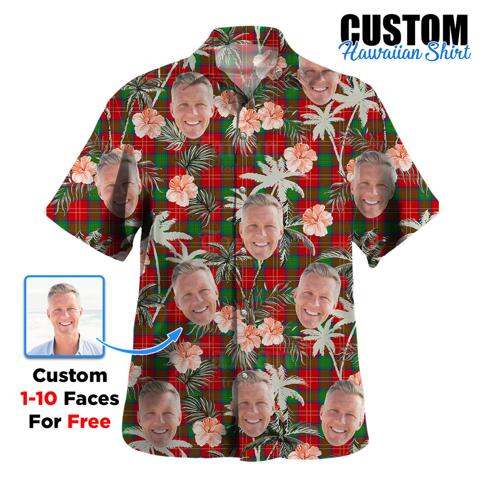 Clan Chisholm Tartan Custom Face Hawaiian Shirt – Unisex Gift for Family Members, Summer Party RW96 Chisholm Tartan Tartan Hawaii Shirt
