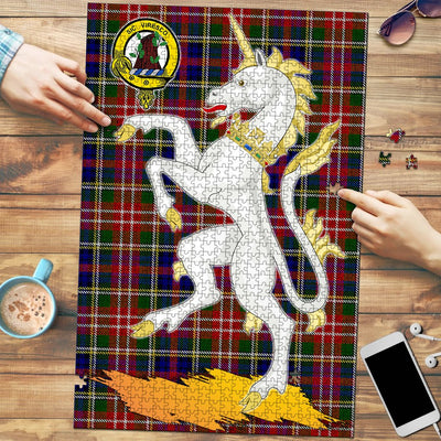 Clan Christie Tartan Crest Unicorn Scotland Jigsaw Puzzles Gift For Family