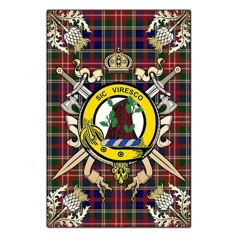 Clan Christie Tartan Crest Black Garden Flag - Gold Thistle RX63 Clan Christie Tartan Today