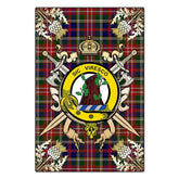Clan Christie Tartan Crest Black Garden Flag - Gold Thistle RX63 Clan Christie Tartan Today