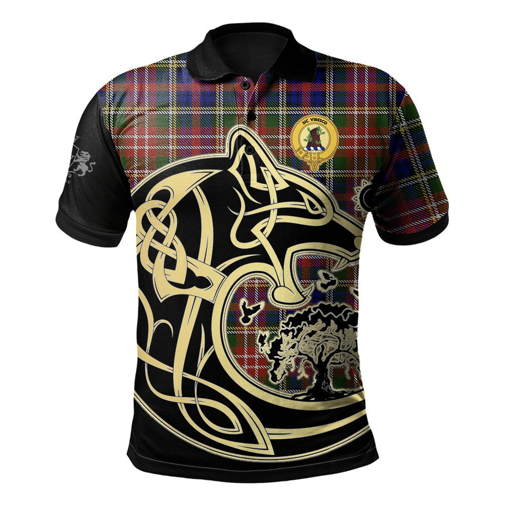 Clan Christie Tartan Polo Shirt Viking Wolf BL89 Christie Tartan Tartan Polo