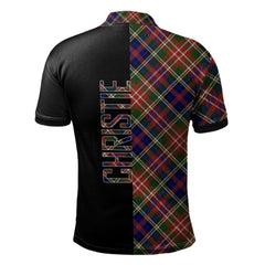 Clan Christie Tartan Polo Shirt Half of Me - Cross Style KB92 Christie Tartan Tartan Polo