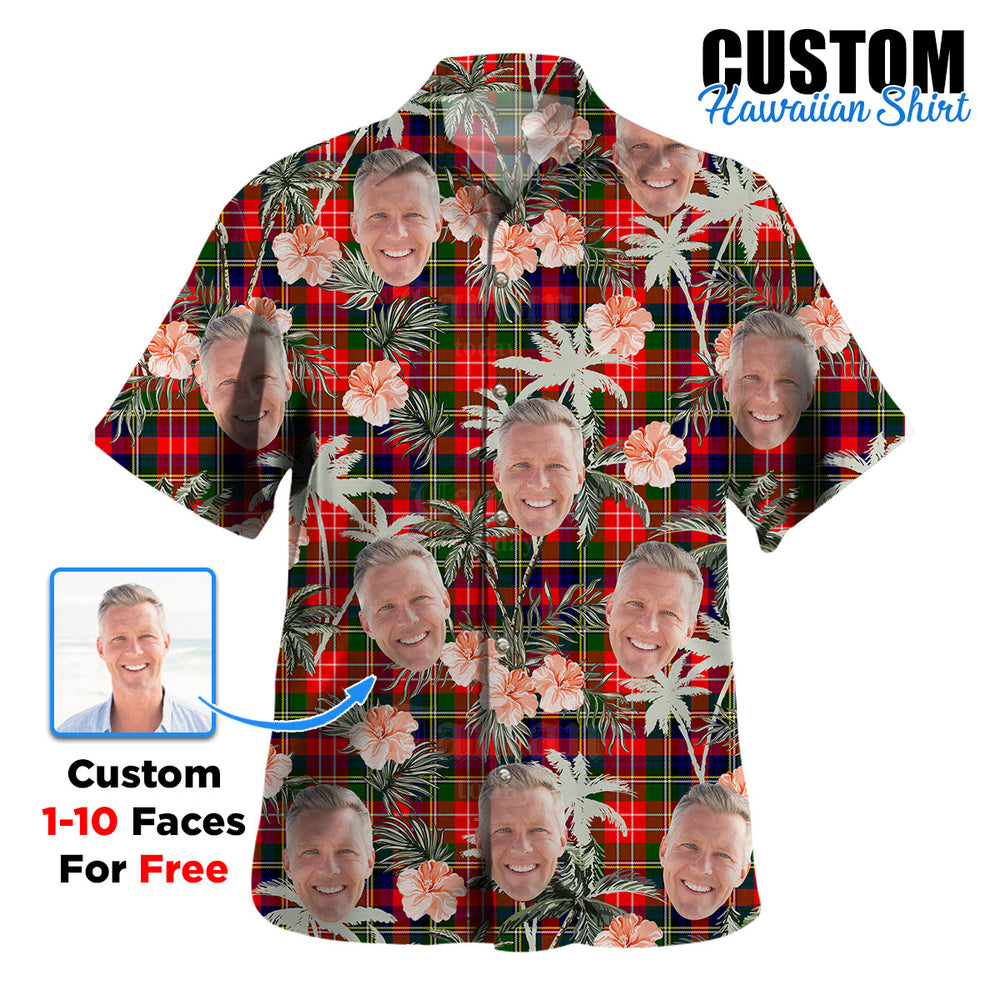 Clan Christie Tartan Custom Face Hawaiian Shirt – Unisex Gift for Family Members, Summer Party IU47 Christie Tartan Tartan Hawaii Shirt