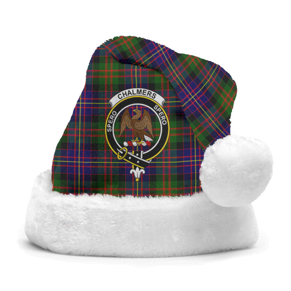 Clan Chalmers (Balnacraig) Tartan Crest Christmas Santa Hat VT96 Chalmers (Balnacraig) Tartan Tartan Santa Hat
