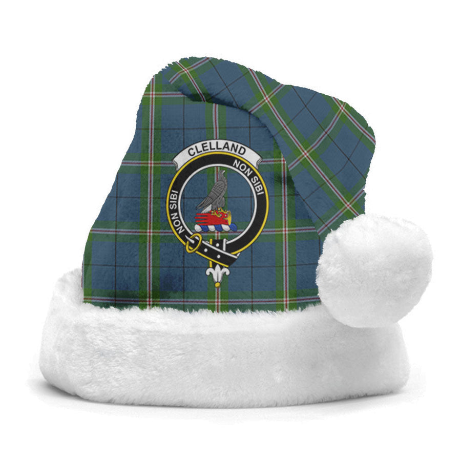 Clan Clelland Tartan Crest Christmas Santa Hat KP81 Clelland Tartan Tartan Santa Hat