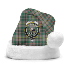Clan Craig Ancient Tartan Crest Christmas Santa Hat SO41 Craig Ancient Tartan Tartan Santa Hat