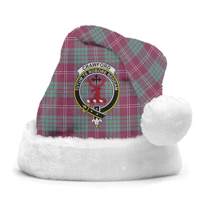 Clan Crawford Ancient Tartan Crest Christmas Santa Hat