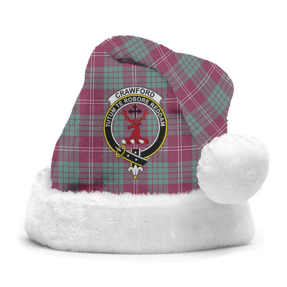 Clan Crawford Ancient Tartan Crest Christmas Santa Hat CM45 Crawford Ancient Tartan Tartan Santa Hat