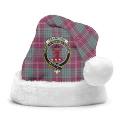 Clan Crawford Ancient Tartan Crest Christmas Santa Hat CM45 Crawford Ancient Tartan Tartan Santa Hat