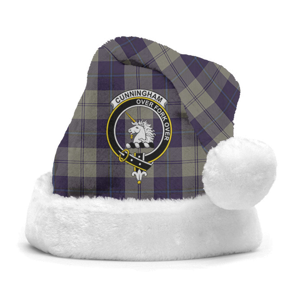 Clan Cunningham Dress Blue Dancers Tartan Crest Christmas Santa Hat DU28 Cunningham Dress Blue Dancers Tartan Tartan Santa Hat