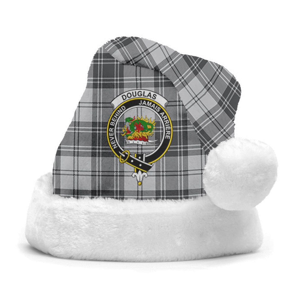 Clan Douglas Grey Modern Tartan Crest Christmas Santa Hat MY26 Douglas Grey Modern Tartan Tartan Santa Hat