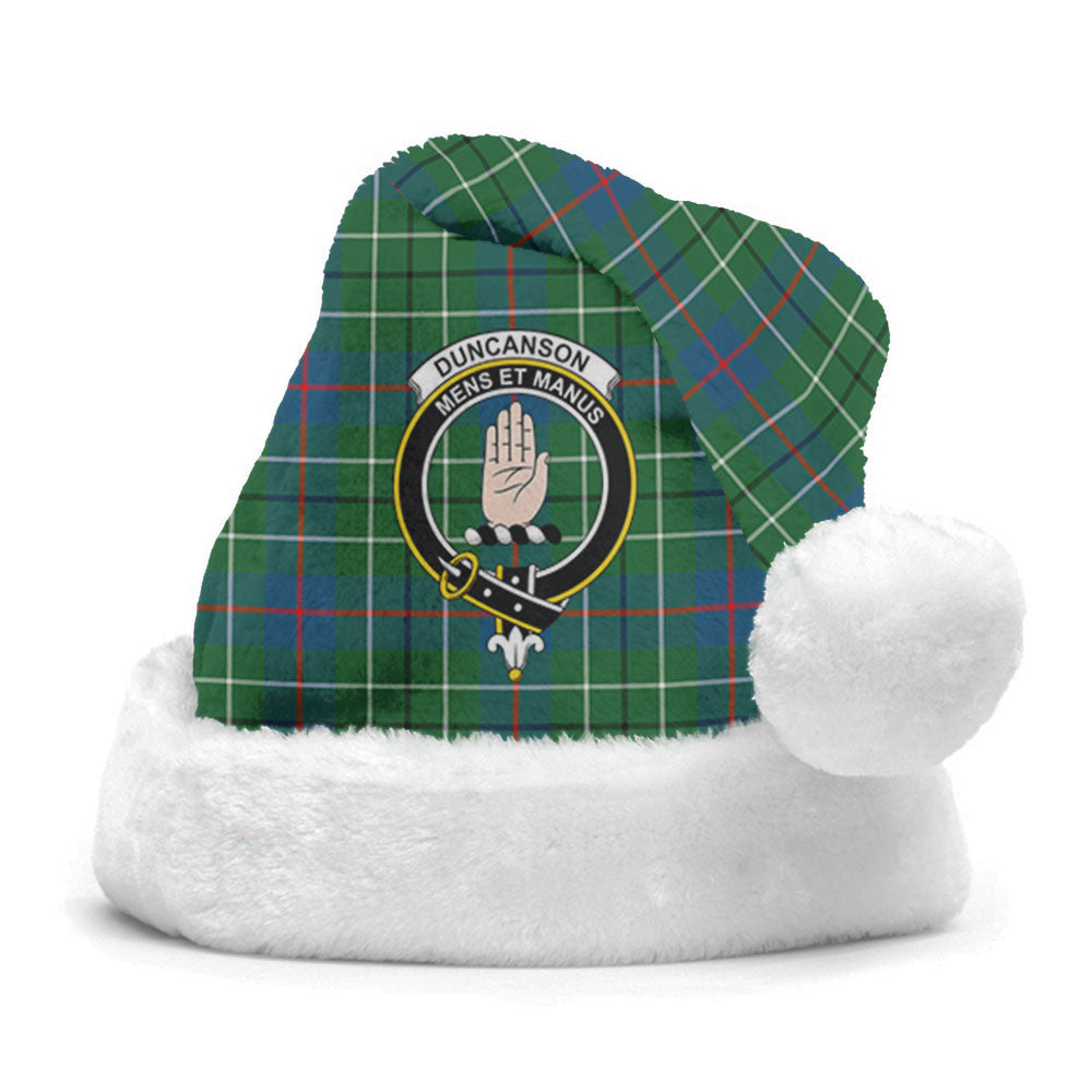 Clan Duncanson Tartan Crest Christmas Santa Hat RE64 Duncanson Tartan Tartan Santa Hat