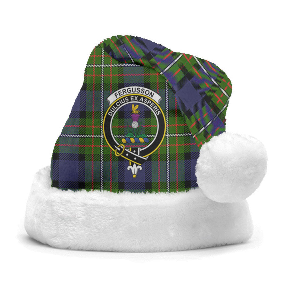 Clan Fergusson Modern Tartan Crest Christmas Santa Hat PY67 Fergusson Modern Tartan Tartan Santa Hat