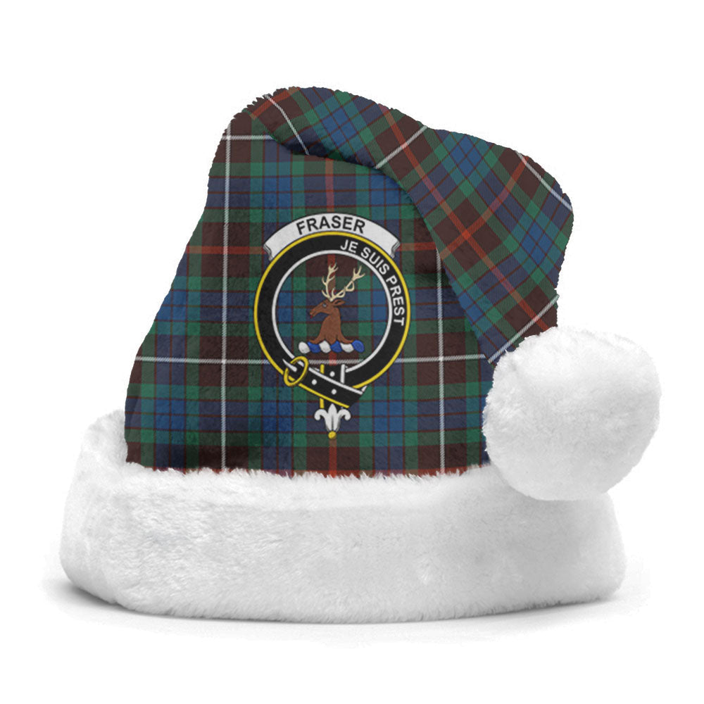 Clan Fraser (of Lovat) Hunting Ancient Tartan Crest Christmas Santa Hat OM53 Fraser (of Lovat) Hunting Ancient Tartan Tartan Santa Hat