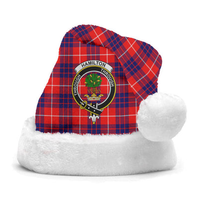Clan Hamilton Modern Tartan Crest Christmas Santa Hat RQ51