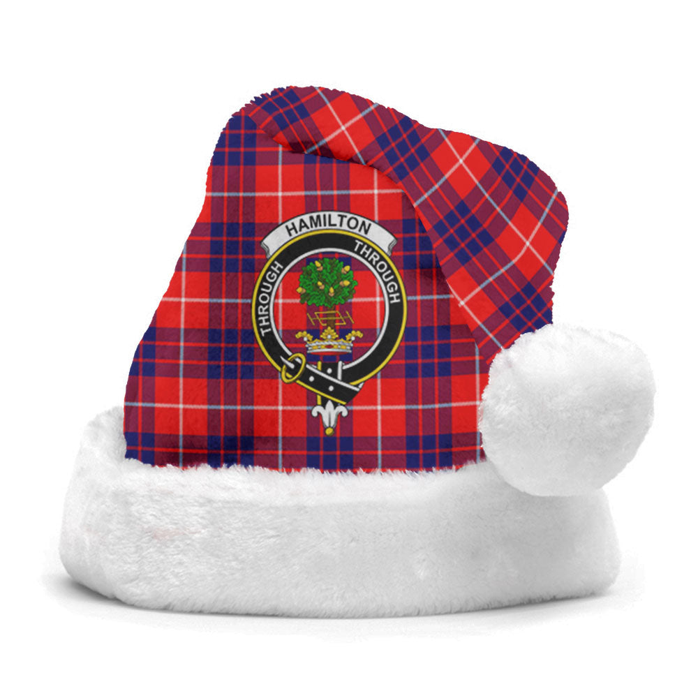 Clan Hamilton Modern Tartan Crest Christmas Santa Hat RQ51 Hamilton Modern Tartan Tartan Santa Hat