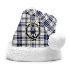 Clan Hannay Modern Tartan Crest Christmas Santa Hat BS51 Hannay Modern Tartan Tartan Santa Hat