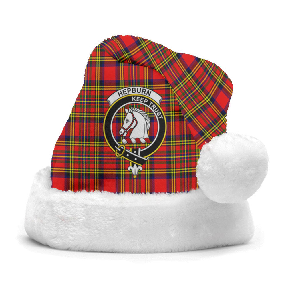 Clan Hepburn Tartan Crest Christmas Santa Hat YN45 Hepburn Tartan Tartan Santa Hat