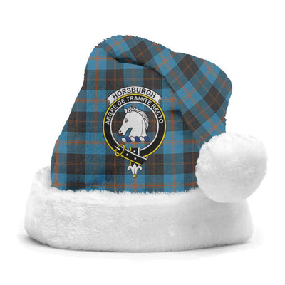 Clan Horsburgh Tartan Crest Christmas Santa Hat
