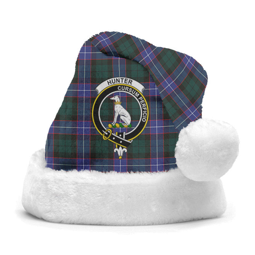 Clan Hunter Modern Tartan Crest Christmas Santa Hat DT19 Hunter Modern Tartan Tartan Santa Hat