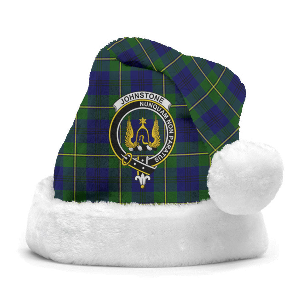 Clan Johnstone Modern Tartan Crest Christmas Santa Hat QL50 Johnstone Modern Tartan Tartan Santa Hat