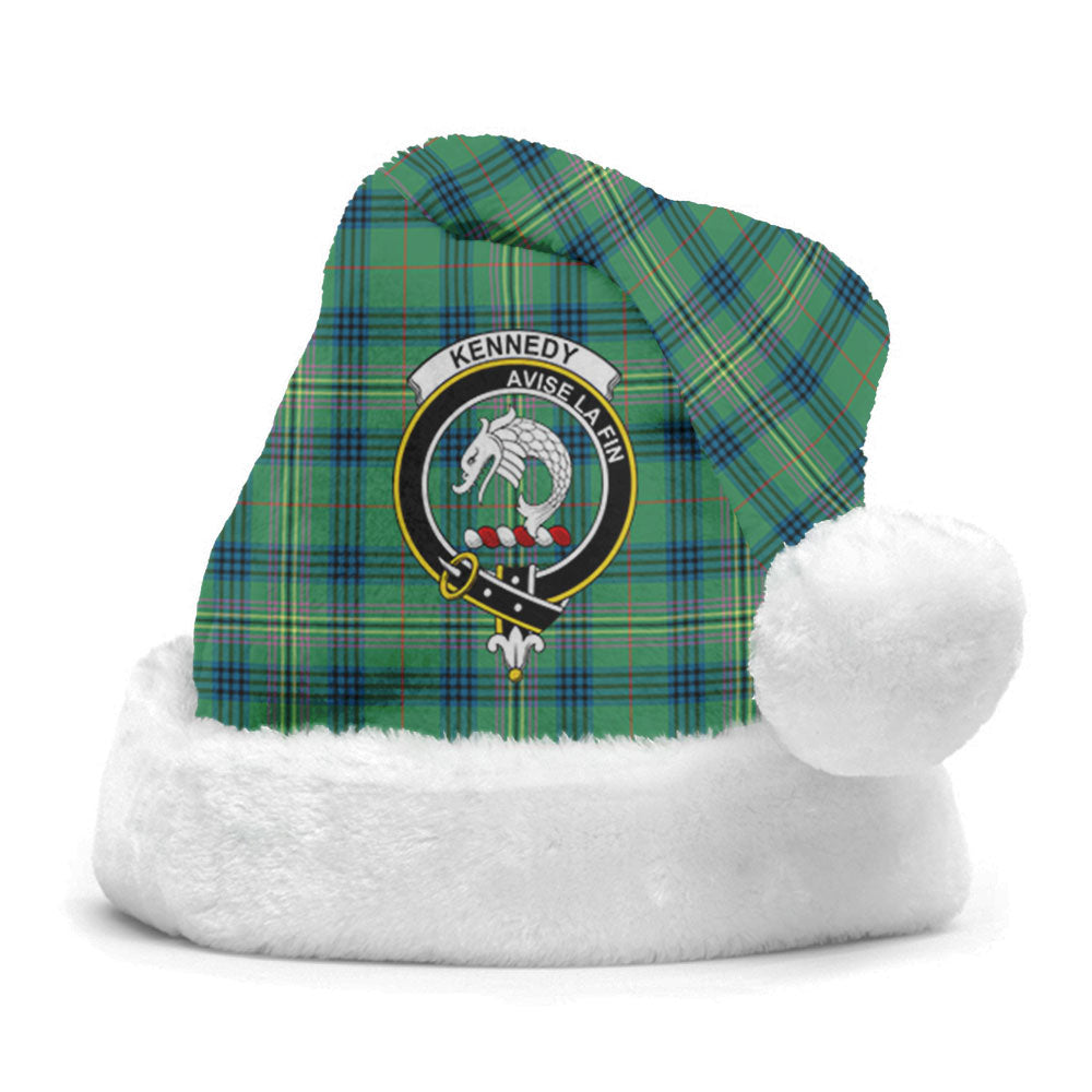 Clan Kennedy Ancient Tartan Crest Christmas Santa Hat KX98 Kennedy Ancient Tartan Tartan Santa Hat