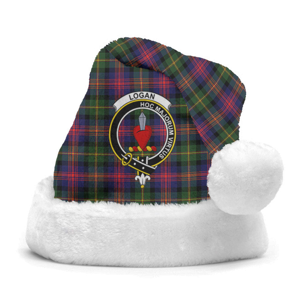 Clan Logan Modern Tartan Crest Christmas Santa Hat UA37 Logan Modern Tartan Tartan Santa Hat