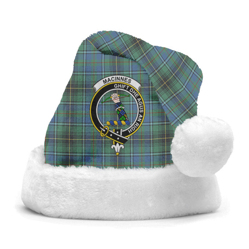 Clan MacInnes Ancient Tartan Crest Christmas Santa Hat MP45 MacInnes Ancient Tartan Tartan Santa Hat