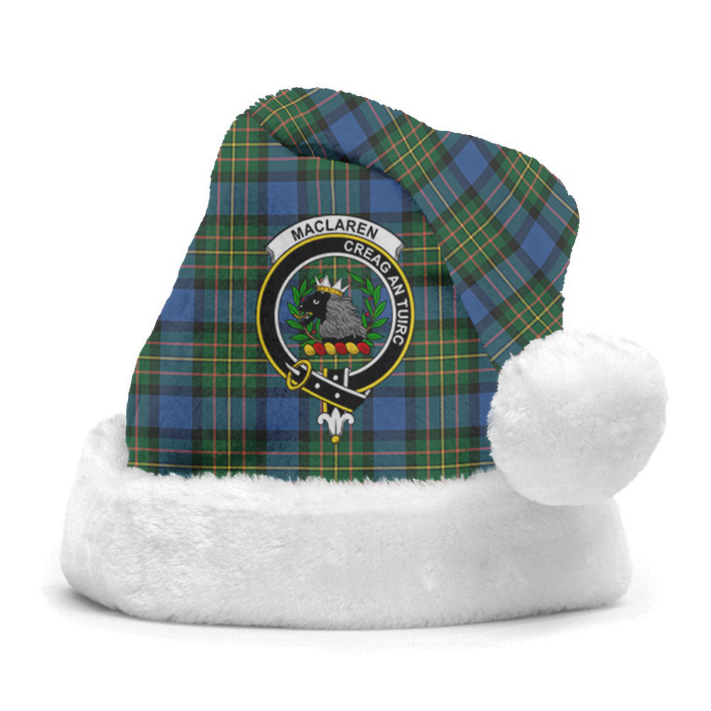 Clan MacLaren Ancient Tartan Crest Christmas Santa Hat QG60 MacLaren Ancient Tartan Tartan Santa Hat