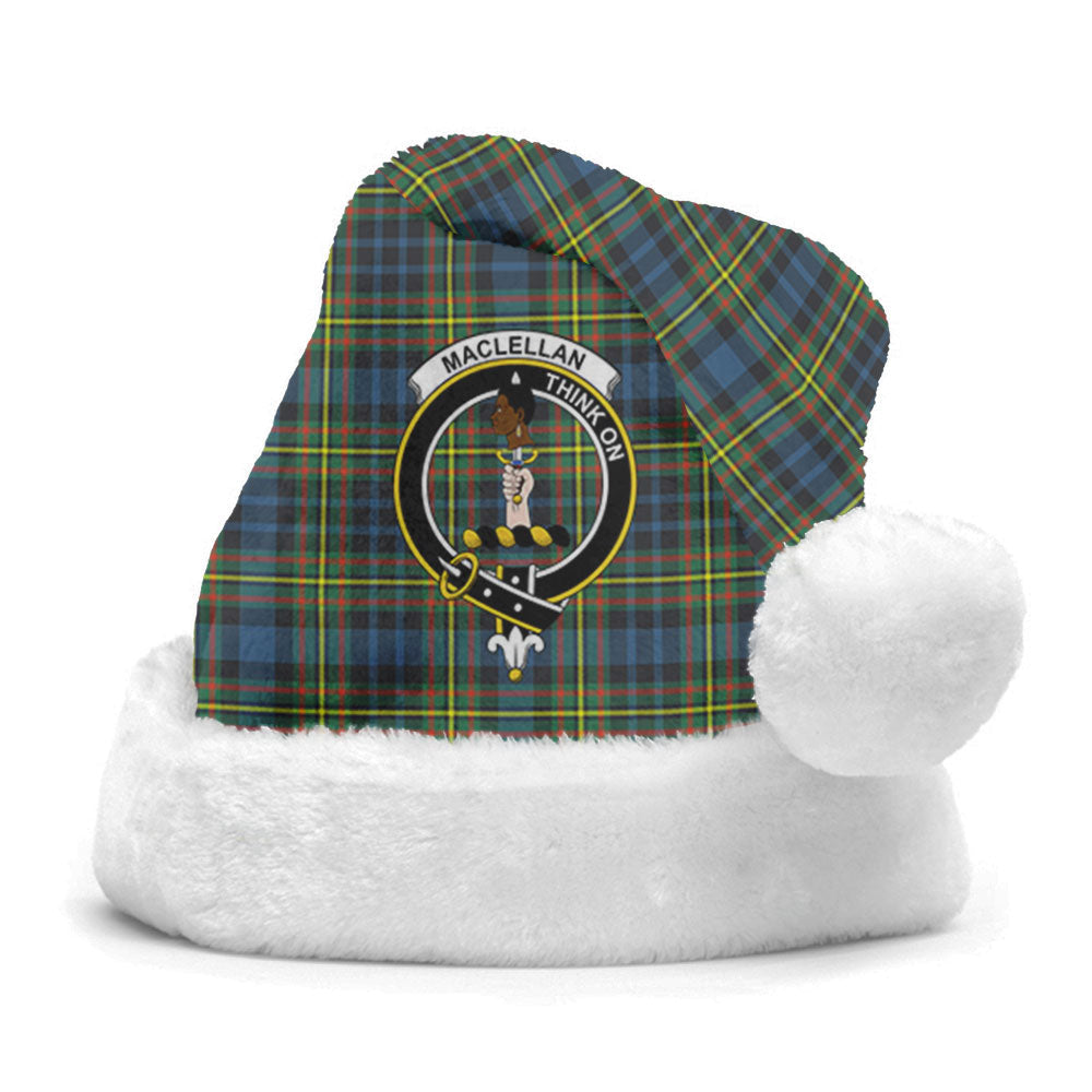 Clan MacLellan Ancient Tartan Crest Christmas Santa Hat EV65 MacLellan Ancient Tartan Tartan Santa Hat