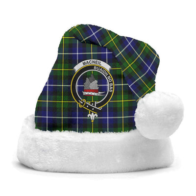 Clan MacNeil of Barra Modern Tartan Crest Christmas Santa Hat