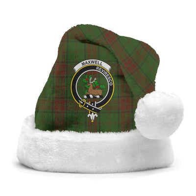 Clan Maxwell Hunting Tartan Crest Christmas Santa Hat