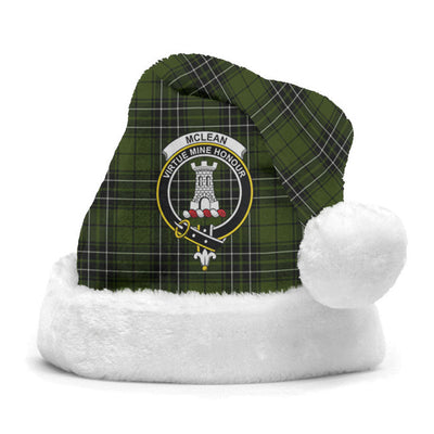 Clan McLean Hunting Tartan Crest Christmas Santa Hat