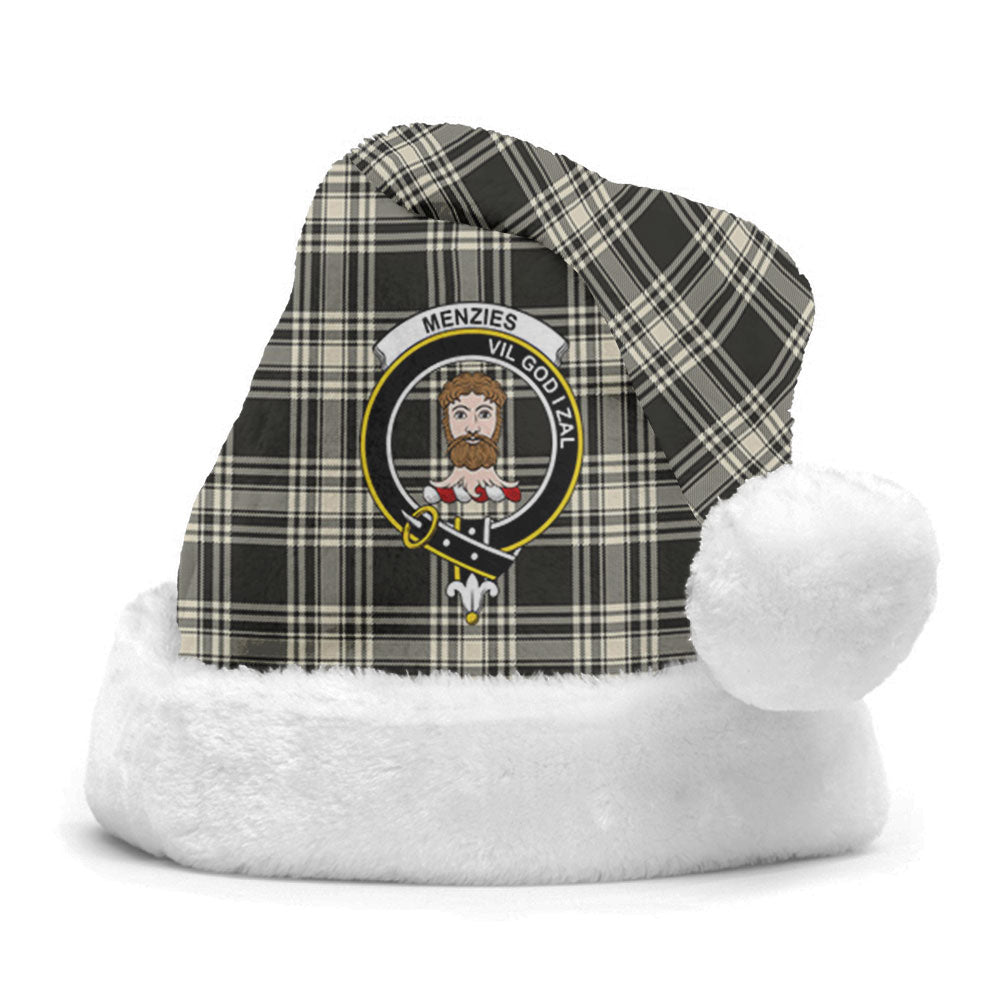 Clan Menzies Black _ White Ancient Tartan Crest Christmas Santa Hat MT33 Menzies Black _ White Ancient Tartan Tartan Santa Hat