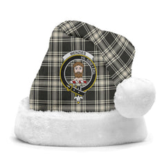 Clan Menzies Black _ White Ancient Tartan Crest Christmas Santa Hat MT33 Menzies Black _ White Ancient Tartan Tartan Santa Hat