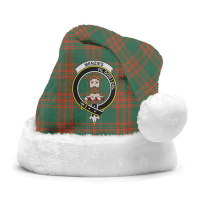 Clan Menzies Green Ancient Tartan Crest Christmas Santa Hat