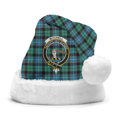 Clan Mitchell Ancient Tartan Crest Christmas Santa Hat